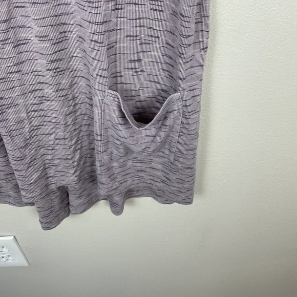 LOGO By Lori Goldstein Purple Short Sleeve Tunic Top Women's Size L Pockets - Picture 3 of 6